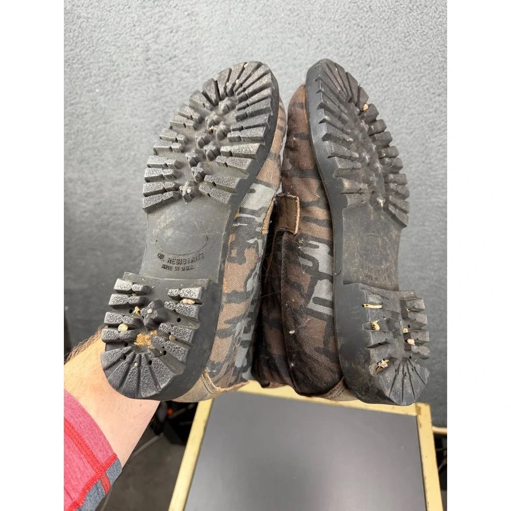 Vintage Camouflage Combat Boots Lace Up GORE-TEX Oil Resistant 7.5EE Made in USA